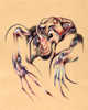 Bezier BAT, 8"x10", Ballpoint, mixed media on paper, 2008 