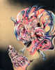 Lost Hope, Found Faith, 8"x10", Ballpoint, spraypaint, mixed media on paper,
2011
